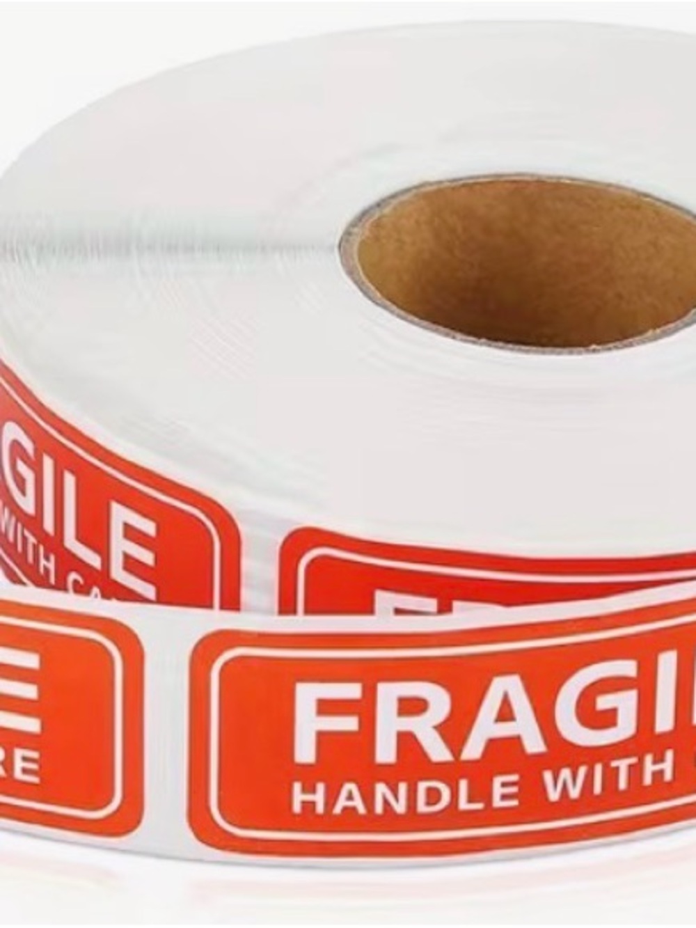 Fragile Handle With Care Stickers Roll 3x1 Shipping Labels Red